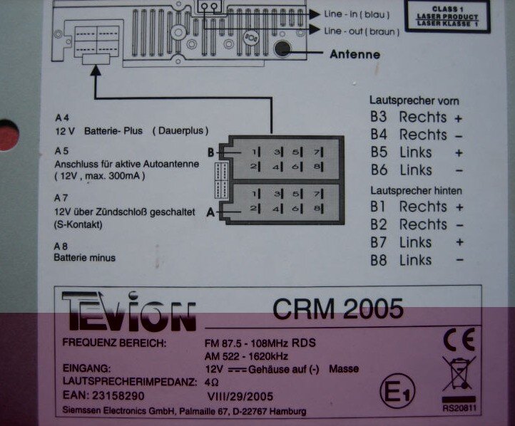 Radio/ mp3 auto Tevion